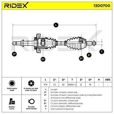 Półoś Napędowa RIDEX 13D0700 13D0700 - foto 7