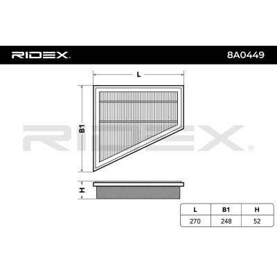 Filtr Powietrza RIDEX 8A0449 8A0449 - foto 4