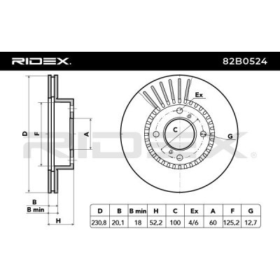 Tarcza hamulcowa RIDEX 82B0524 82B0524 - foto 4