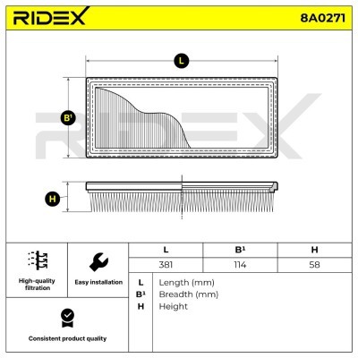 Filtr Powietrza RIDEX 8A0271 8A0271 - foto 6