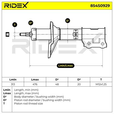 Amortyzator RIDEX 854S0929 854S0929 - foto 8
