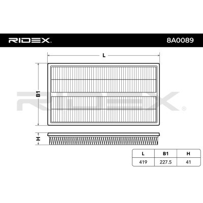 Filtr Powietrza RIDEX 8A0089 8A0089 - foto 3