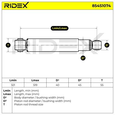 Amortyzator RIDEX 854S1074 854S1074 - foto 7