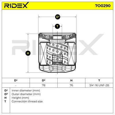 Filtr Oleju RIDEX 7O0290 7O0290 - foto 6