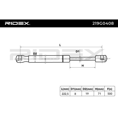 Amortyzator Pokrywy Bagażnika RIDEX 219G0408 219G0408 - foto 6