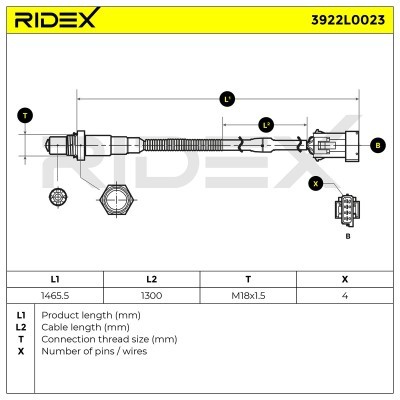 Sonda Lambda RIDEX 3922L0023 3922L0023 - foto 5