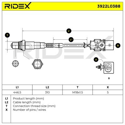 Sonda Lambda RIDEX 3922L0388 3922L0388 - foto 6