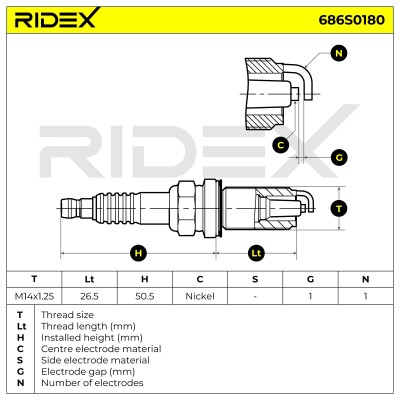 Świeca Zapłonowa RIDEX 686S0180 686S0180 - foto 6