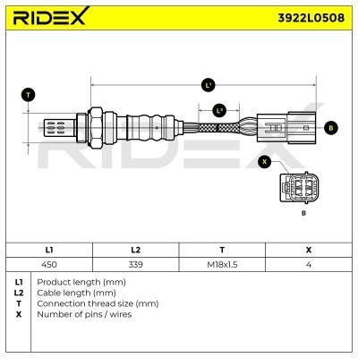 Sonda Lambda RIDEX 3922L0508 3922L0508 - foto 6