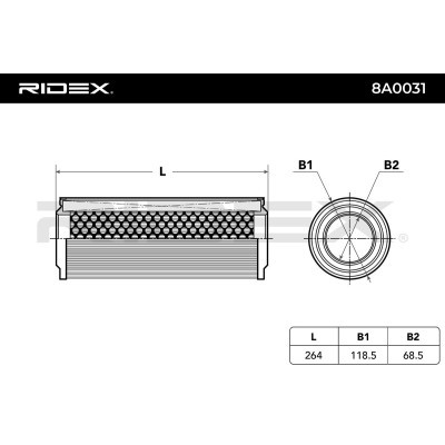 Filtr Powietrza RIDEX 8A0031 8A0031 - foto 6