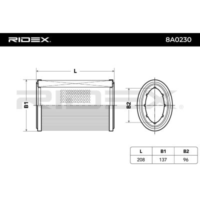Filtr Powietrza RIDEX 8A0230 8A0230 - foto 2