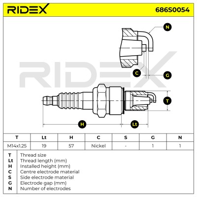 Świeca Zapłonowa RIDEX 686S0054 686S0054 - foto 6