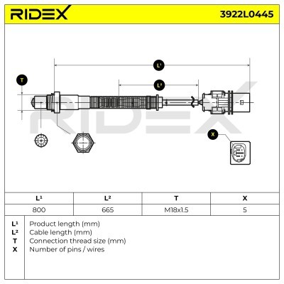 Sonda Lambda RIDEX 3922L0445 3922L0445 - foto 6