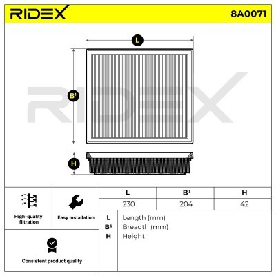 Filtr Powietrza RIDEX 8A0071 8A0071 - foto 6