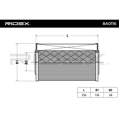 Filtr Powietrza RIDEX 8A0116 8A0116 - foto 6