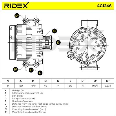 Alternator RIDEX 4G1246 4G1246 - foto 7