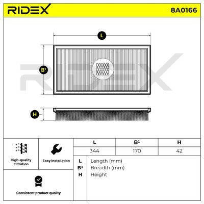 Filtr Powietrza RIDEX 8A0166 8A0166 - foto 8