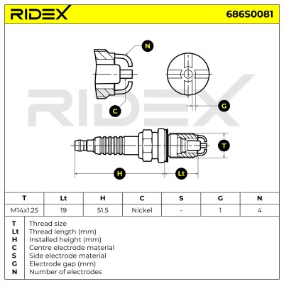 Świeca Zapłonowa RIDEX 686S0081 686S0081 - foto 5