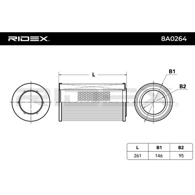 Filtr Powietrza RIDEX 8A0264 8A0264 - foto 3