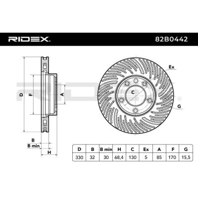 Tarcza hamulcowa RIDEX 82B0442 82B0442 - foto 3