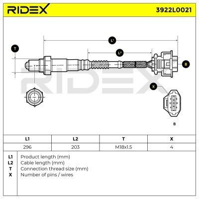 Sonda Lambda RIDEX 3922L0021 3922L0021 - foto 10