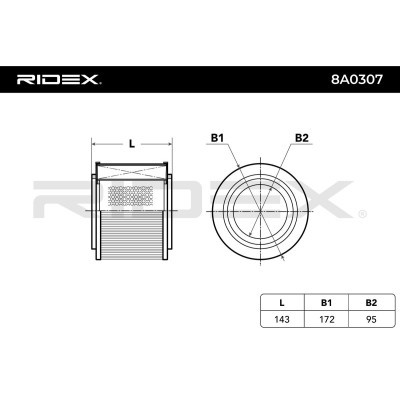 Filtr Powietrza RIDEX 8A0307 8A0307 - foto 5