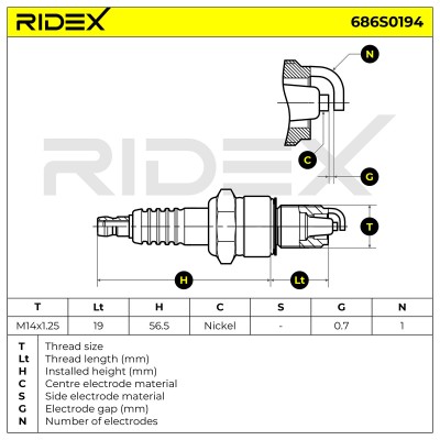 Świeca Zapłonowa RIDEX 686S0194 686S0194 - foto 5