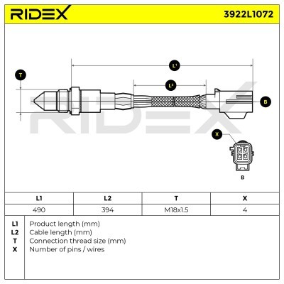 Sonda Lambda RIDEX 3922L1072 3922L1072 - foto 6