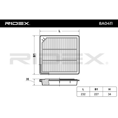 Filtr Powietrza RIDEX 8A0411 8A0411 - foto 6