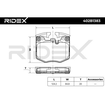 Klocki hamulcowe RIDEX 402B1383 402B1383 - foto 7