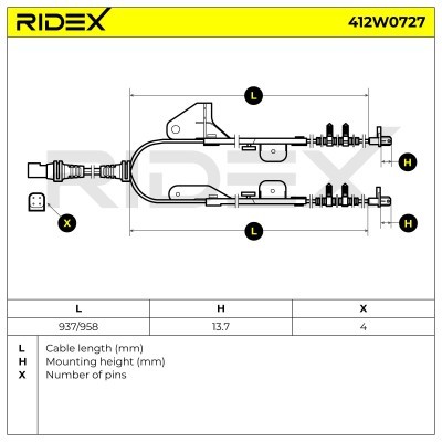 Czujnik ABS RIDEX 412W0727 412W0727 - foto 6
