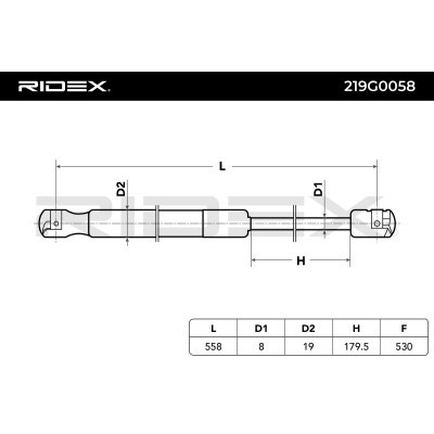 Amortyzator Pokrywy Bagażnika RIDEX 219G0058 219G0058 - foto 7