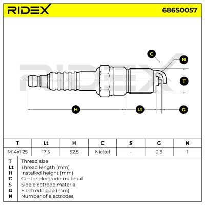 Świeca Zapłonowa RIDEX 686S0057 686S0057 - foto 6