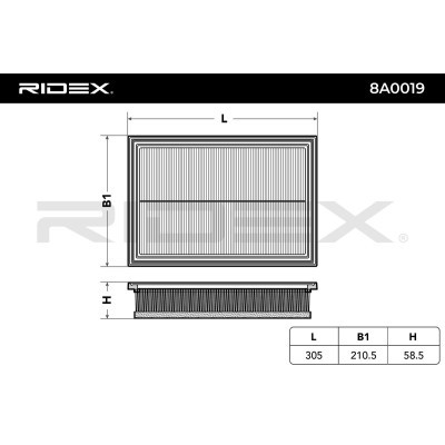 Filtr Powietrza RIDEX 8A0019 8A0019 - foto 6