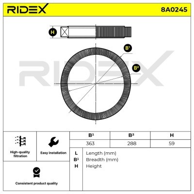 Filtr Powietrza RIDEX 8A0245 8A0245 - foto 3