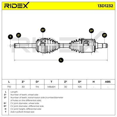 Półoś Napędowa RIDEX 13D1232 13D1232 - foto 7