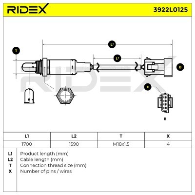 Sonda Lambda RIDEX 3922L0125 3922L0125 - foto 6