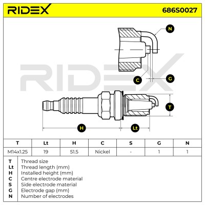 Świeca Zapłonowa RIDEX 686S0027 686S0027 - foto 7