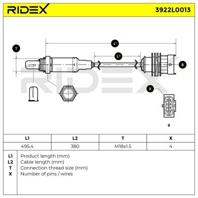 Sonda Lambda RIDEX 3922L0013 3922L0013 - foto 6