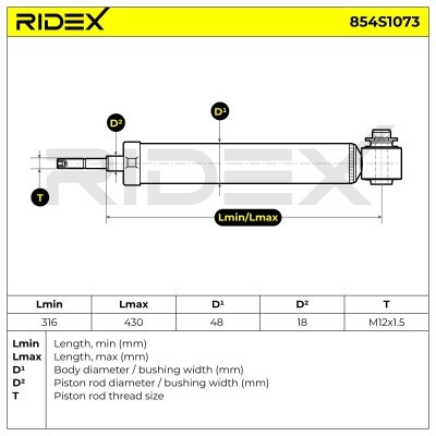Amortyzator RIDEX 854S1073 854S1073 - foto 8