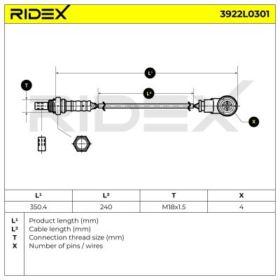 Sonda Lambda RIDEX 3922L0301 3922L0301 - foto 6