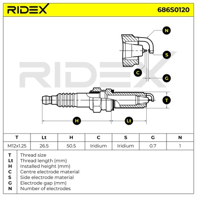 Świeca Zapłonowa RIDEX 686S0120 686S0120 - foto 10