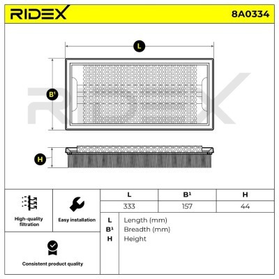 Filtr Powietrza RIDEX 8A0334 8A0334 - foto 6