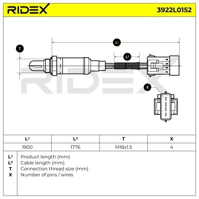 Sonda Lambda RIDEX 3922L0152 3922L0152 - foto 6