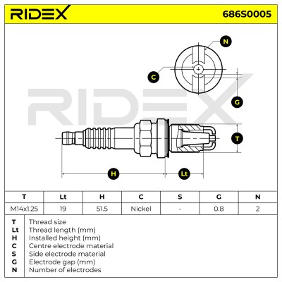Świeca Zapłonowa RIDEX 686S0005 686S0005 - foto 6