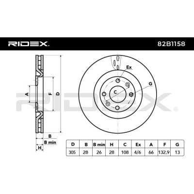 Tarcza hamulcowa RIDEX 82B1158 82B1158 - foto 3