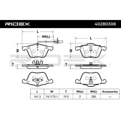 Klocki hamulcowe RIDEX 402B0308 402B0308 - foto 3