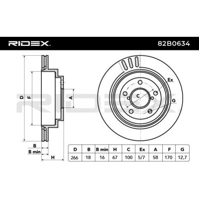 Tarcza hamulcowa RIDEX 82B0634 82B0634 - foto 3