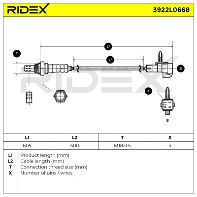 Sonda Lambda RIDEX 3922L0668 3922L0668 - foto 6