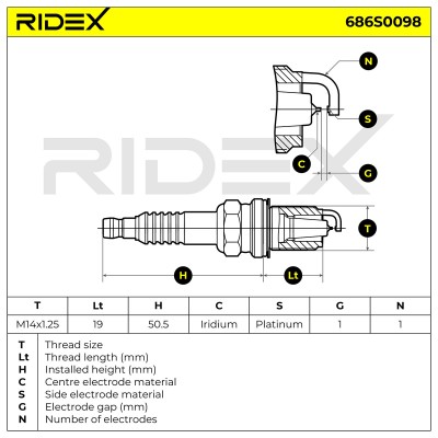 Świeca Zapłonowa RIDEX 686S0098 686S0098 - foto 6